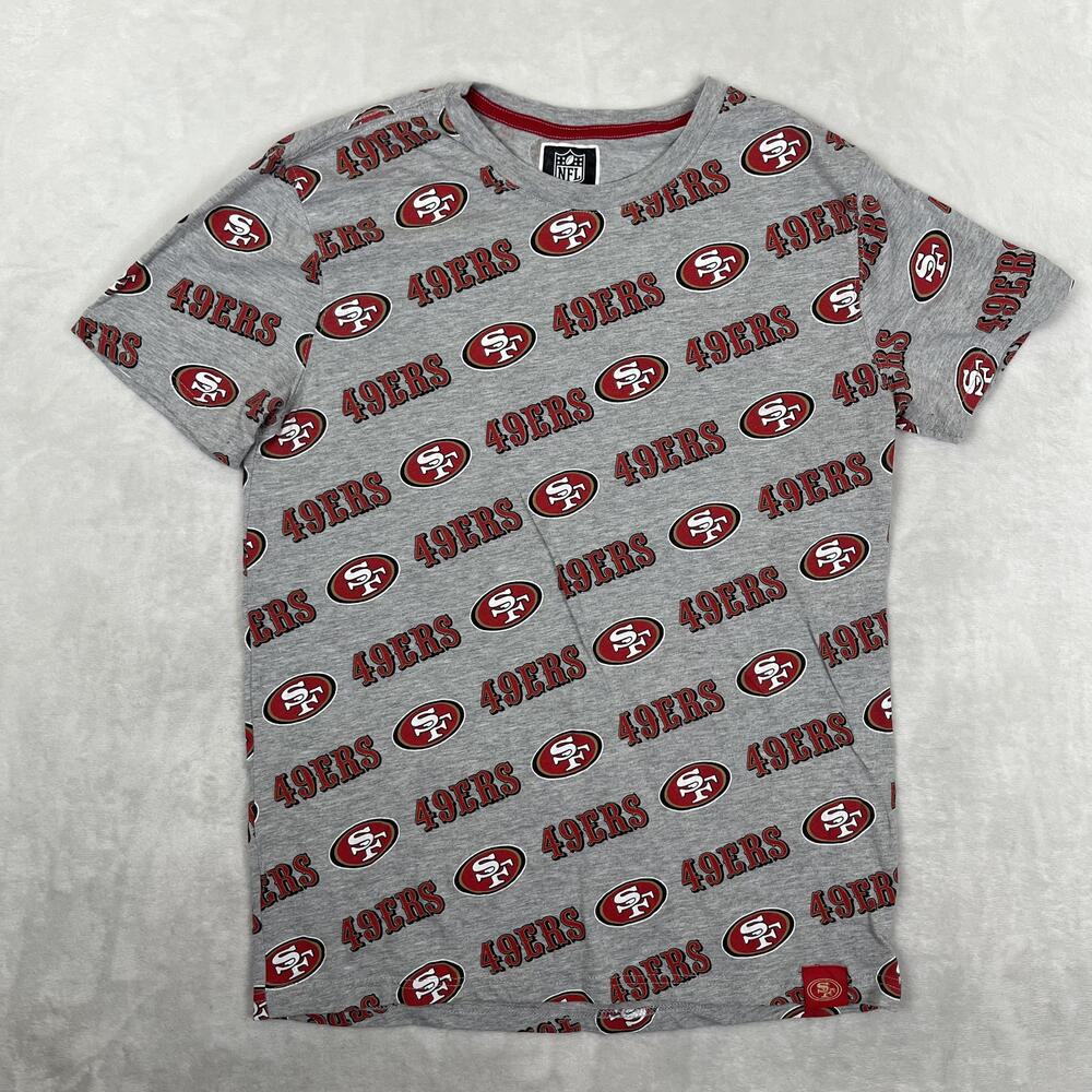 San Francisco 49ers All Over Print T-Shirt Mens Medium Gray NFL Football